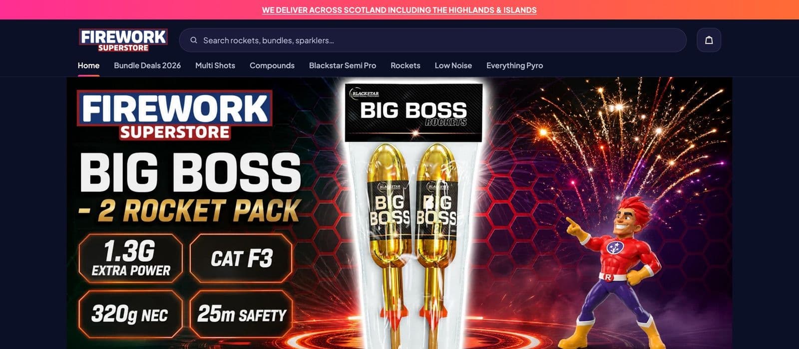 The Firework Superstore website