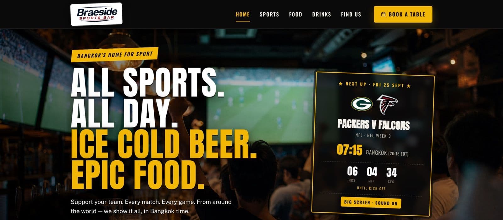 The Braeside Sports Bar website